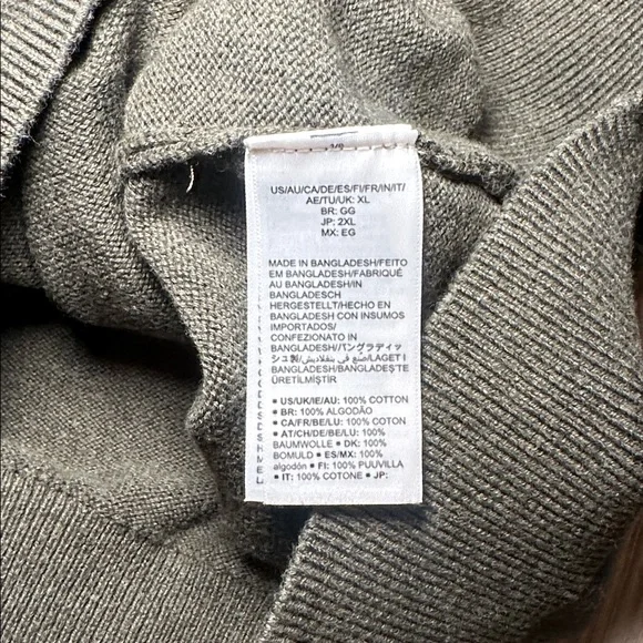 Amazon Essentials Olive Green V-Neck Sweater - XL - Picture 6 of 6